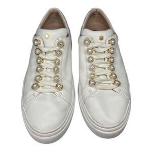 STUART WEITZMAN Women’s Excelsa Cream Leather Sneaker Size 5.5